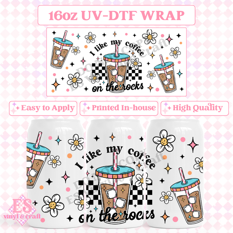 On the Rocks - 16oz Beer Can / Libbey UV-DTF Transfer image 0