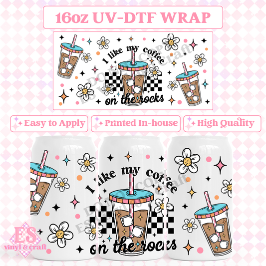 On the Rocks - 16oz Beer Can / Libbey UV-DTF Transfer image 0