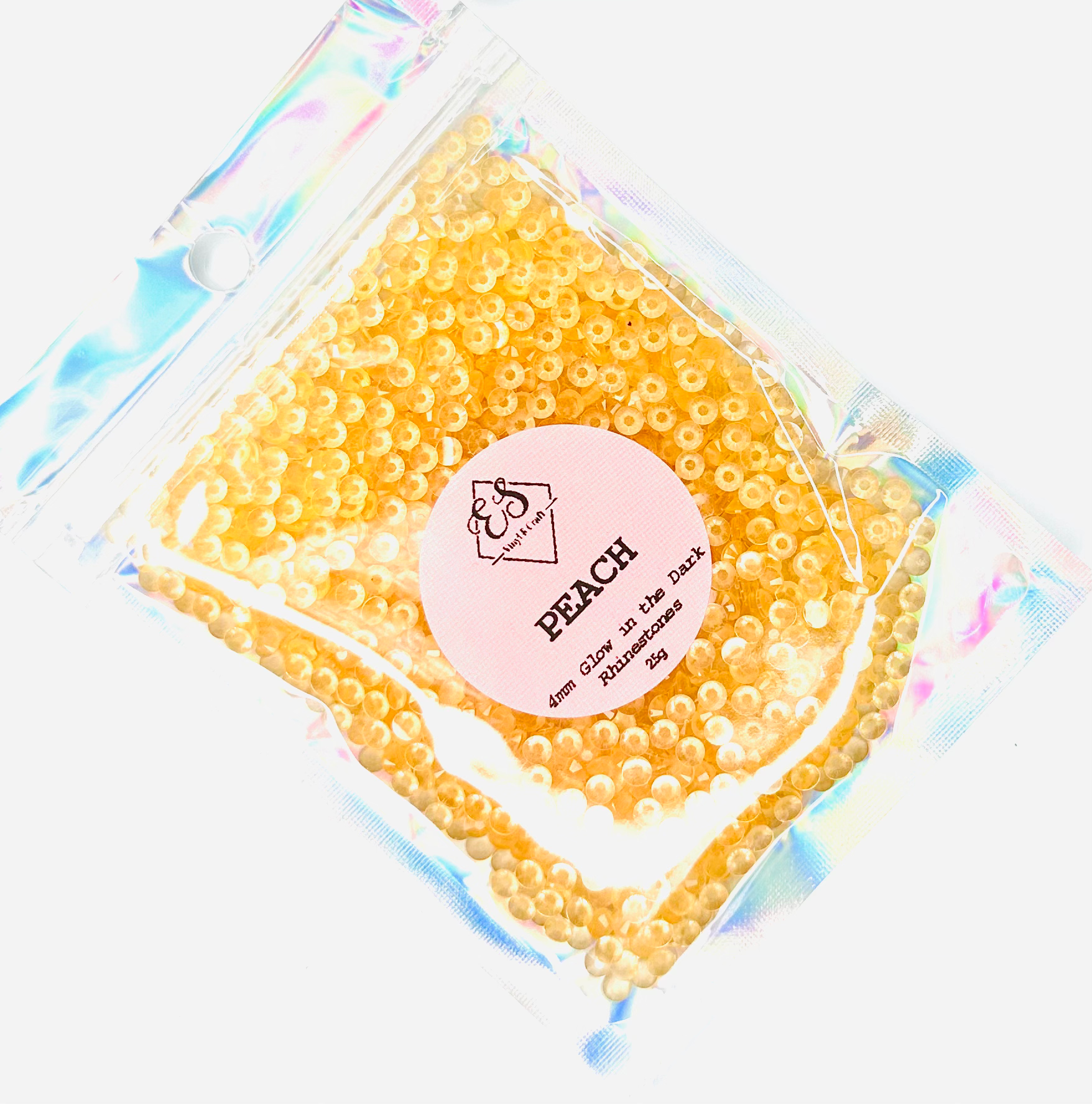 Peach - Glow in the Dark Resin Rhinestones (3mm, 4mm & 5mm) image 1