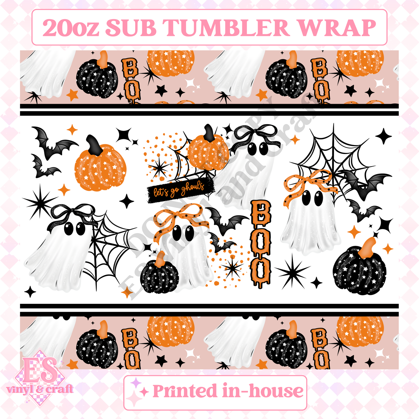 Lets Go Ghouls - Full 20oz Tumbler Sublimation Print image 1
