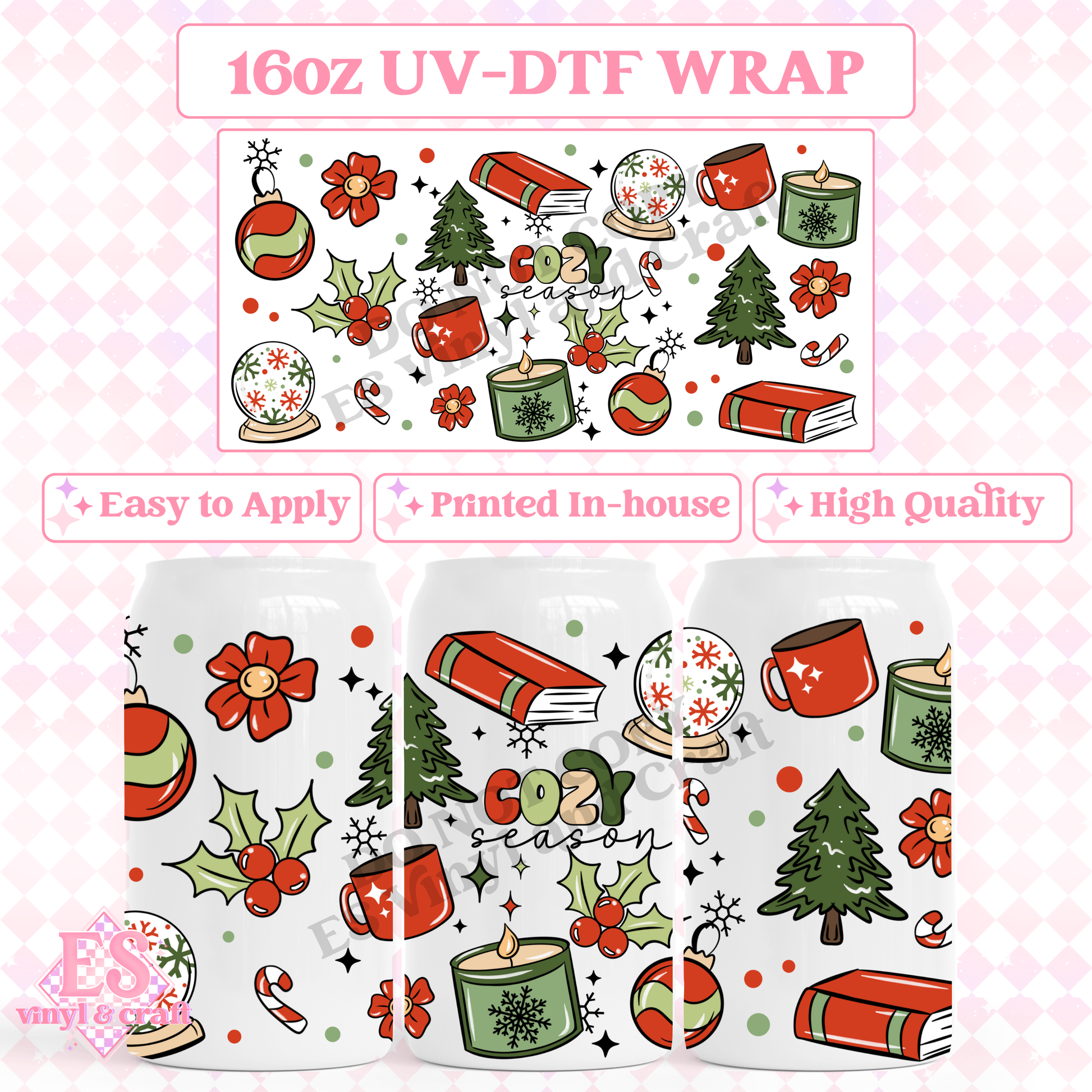 Cozy Collage - 16oz Beer Can / Libbey UV-DTF image 0