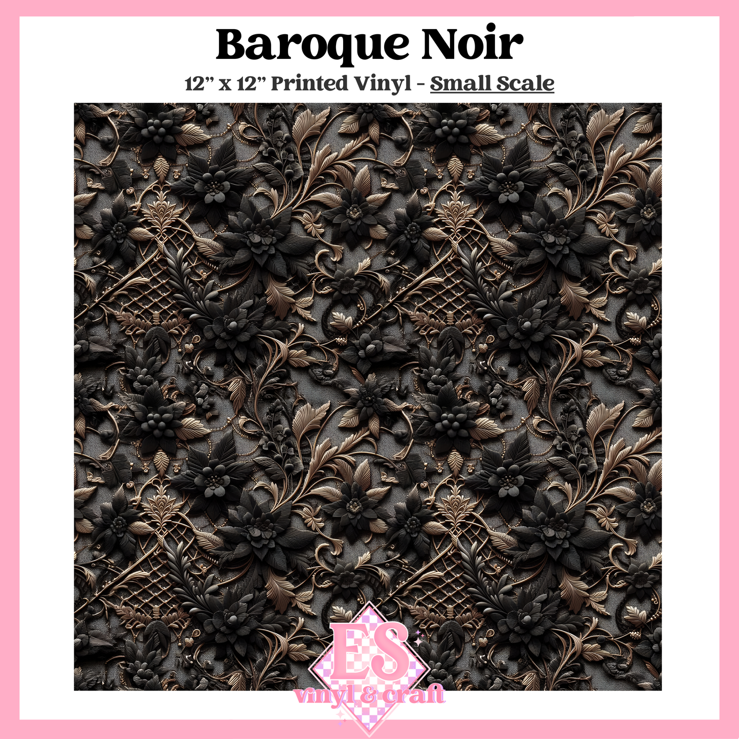 Baroque Noir - Small or Large Scale Options - 12" x 12" Sheet image 1