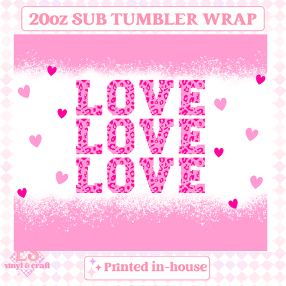 Love (3 Colour Options) - Full 20oz Tumbler Sublimation image 5
