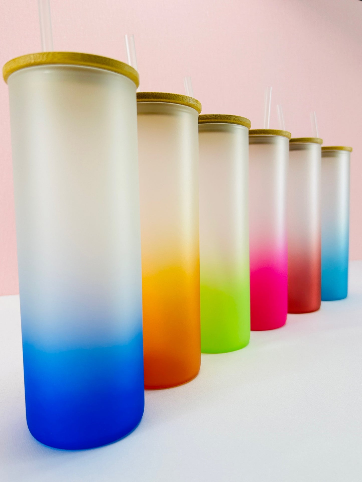 25oz Frosted Ombre Sublimation Glass image 1