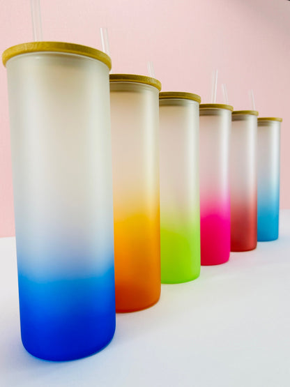 25oz Frosted Ombre Sublimation Glass image 1