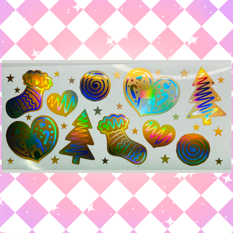 Gingerbread Cookie - 16oz Beer / Libbey Can Wrap Holographic Vinyl image 1