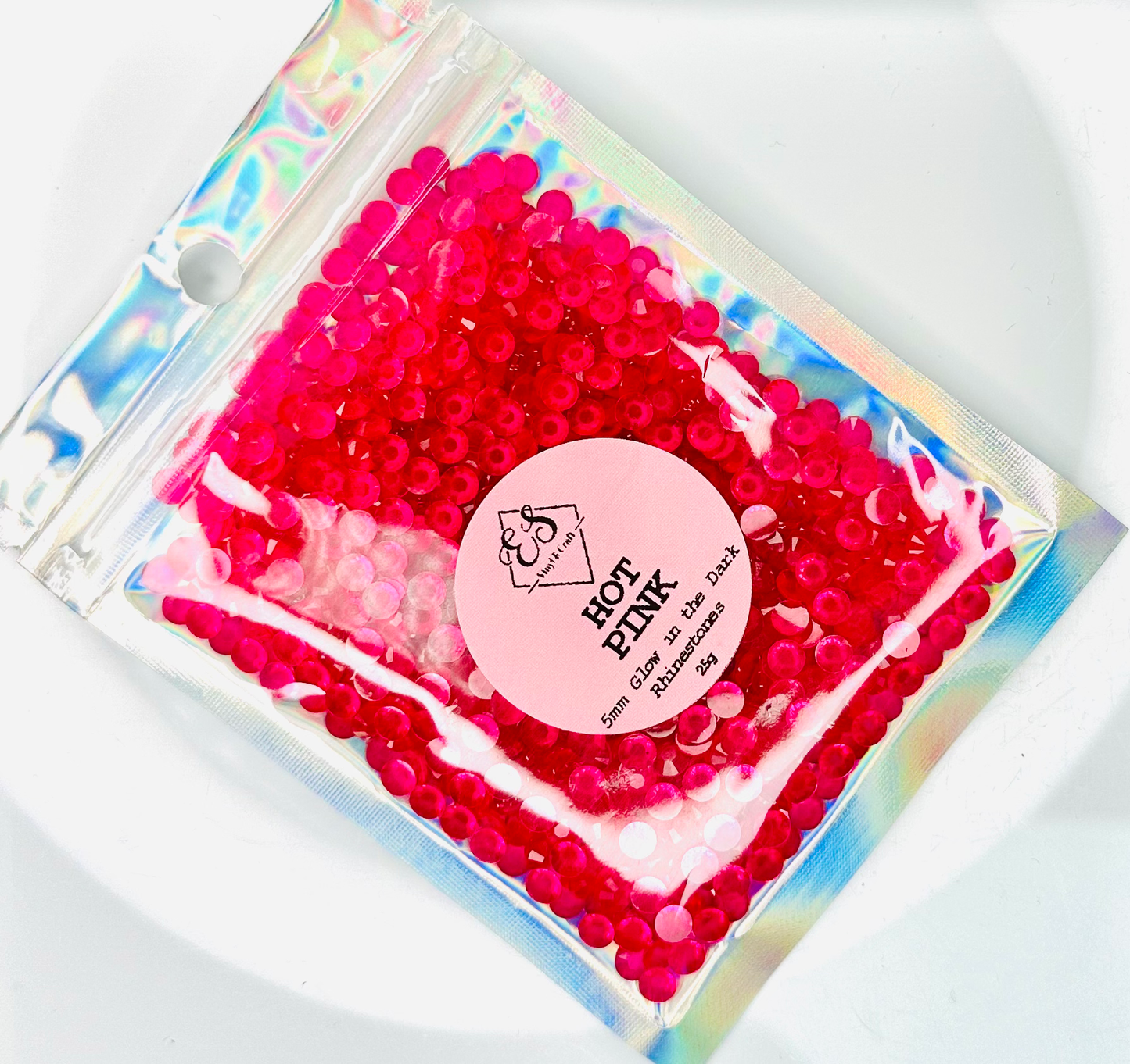 Hot Pink - Glow in the Dark Resin Rhinestones (3mm, 4mm & 5mm) image 2