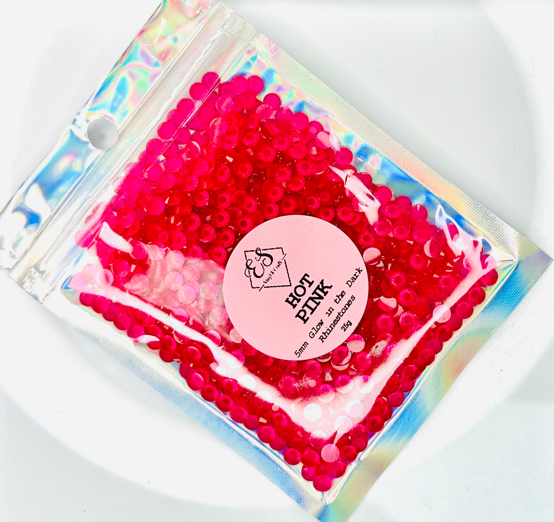 Hot Pink - Glow in the Dark Resin Rhinestones (3mm, 4mm & 5mm) image 2