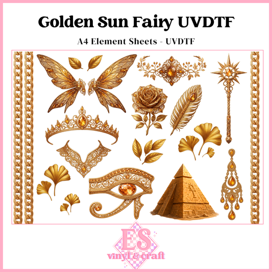 Golden Sun Fairy - UVDTF Element Sheet (A4 Sheet)