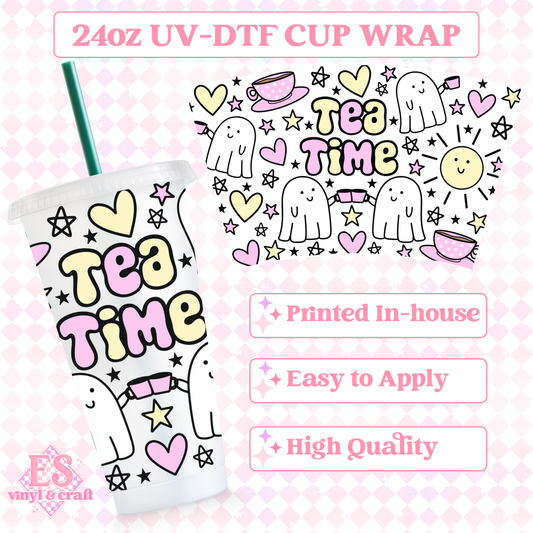 Tea Time - UVDTF 24oz Cold Cup Wrap image 0