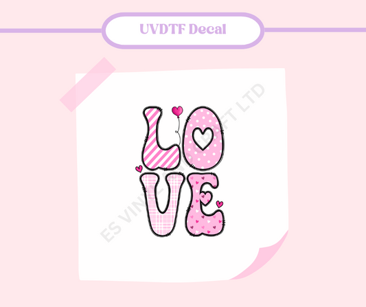 LOVE Patterned - UVDTF Decal image 0