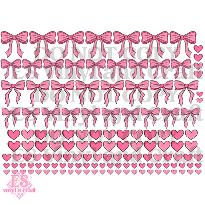 Bows and Hearts - UVDTF (A4 Sheet) 210mm x 300mm image 1