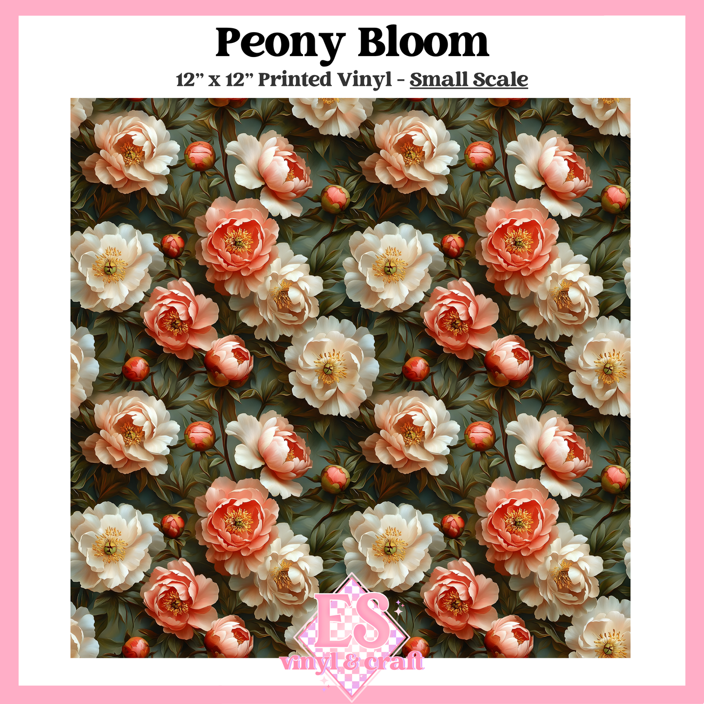 Peony Bloom - Small or Large Scale Options - 12" x 12" Sheet image 1