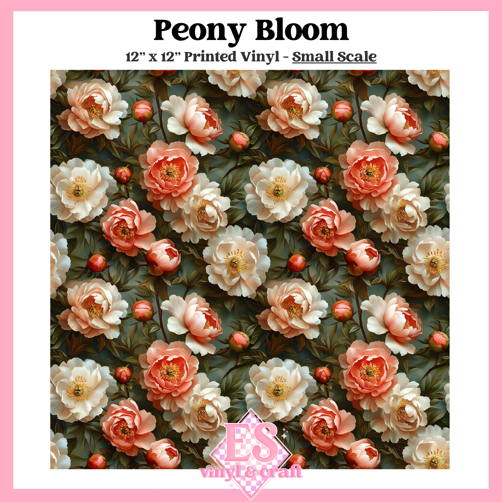 Peony Bloom - Small or Large Scale Options - 12" x 12" Sheet image 1