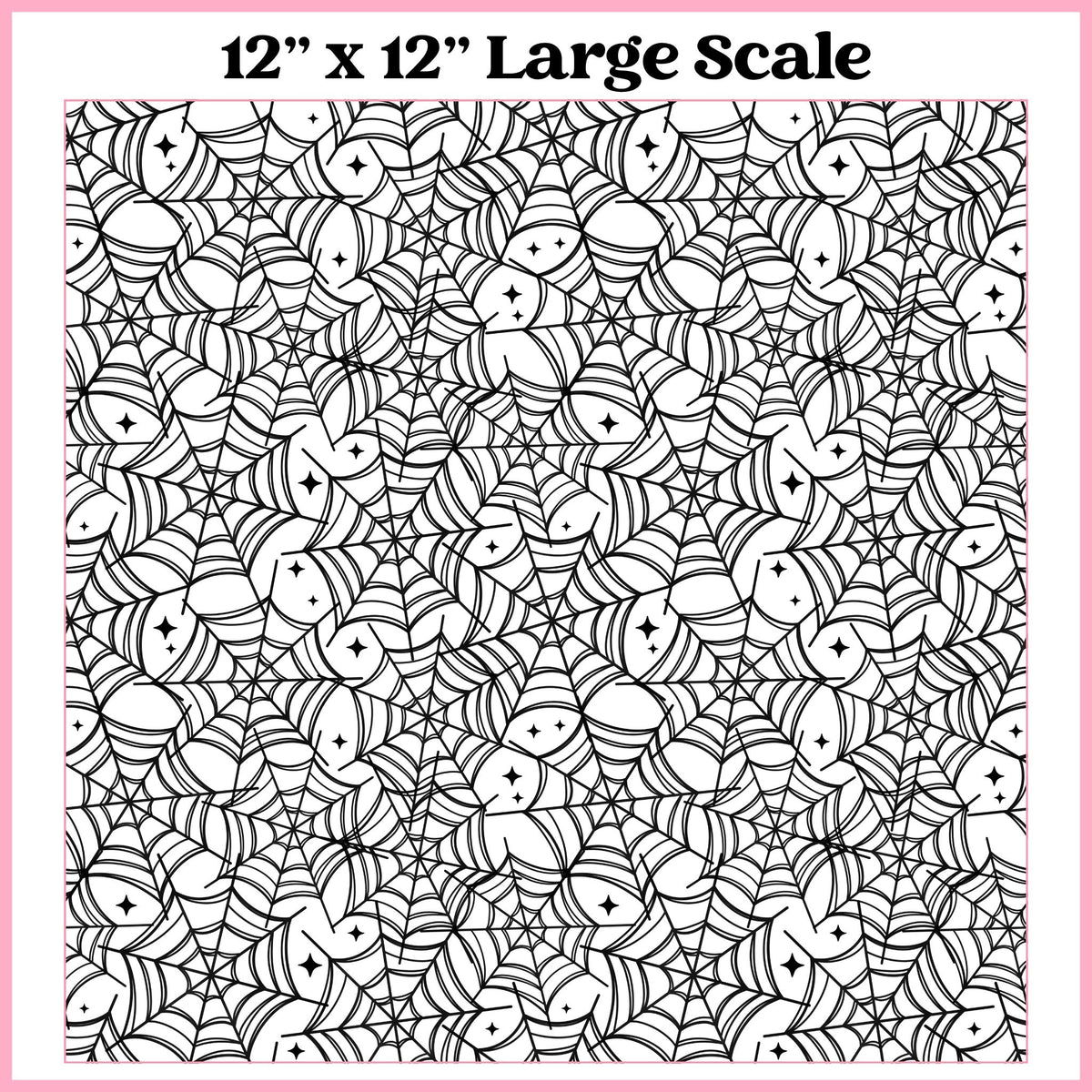 Black on White Webs - 12"x12" Printed Self Adhesive Vinyl