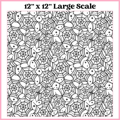 Black on White Webs - 12"x12" Printed Self Adhesive Vinyl
