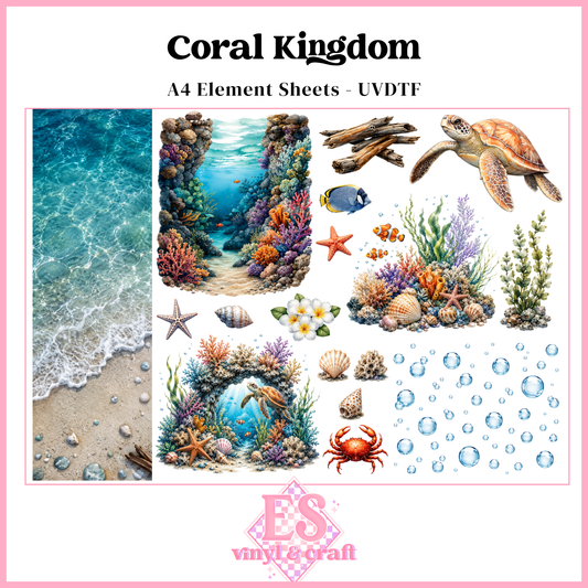 Coral Kingdom - UVDTF Element Sheet (A4 Sheet)