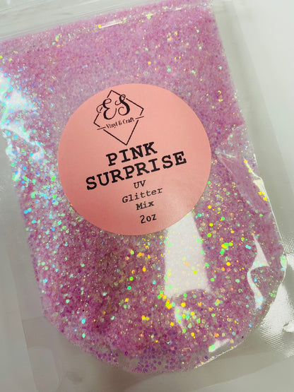 Pink Surprise White to Pink - UV Medium Glitter Mix image 1