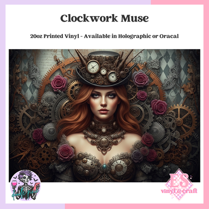 Clockwork Muse - 20oz Printed Tumbler Self Adhesive Vinyl image 0