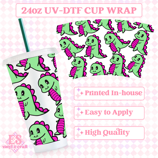 Dino - UVDTF 24oz Cold Cup Wrap image 0