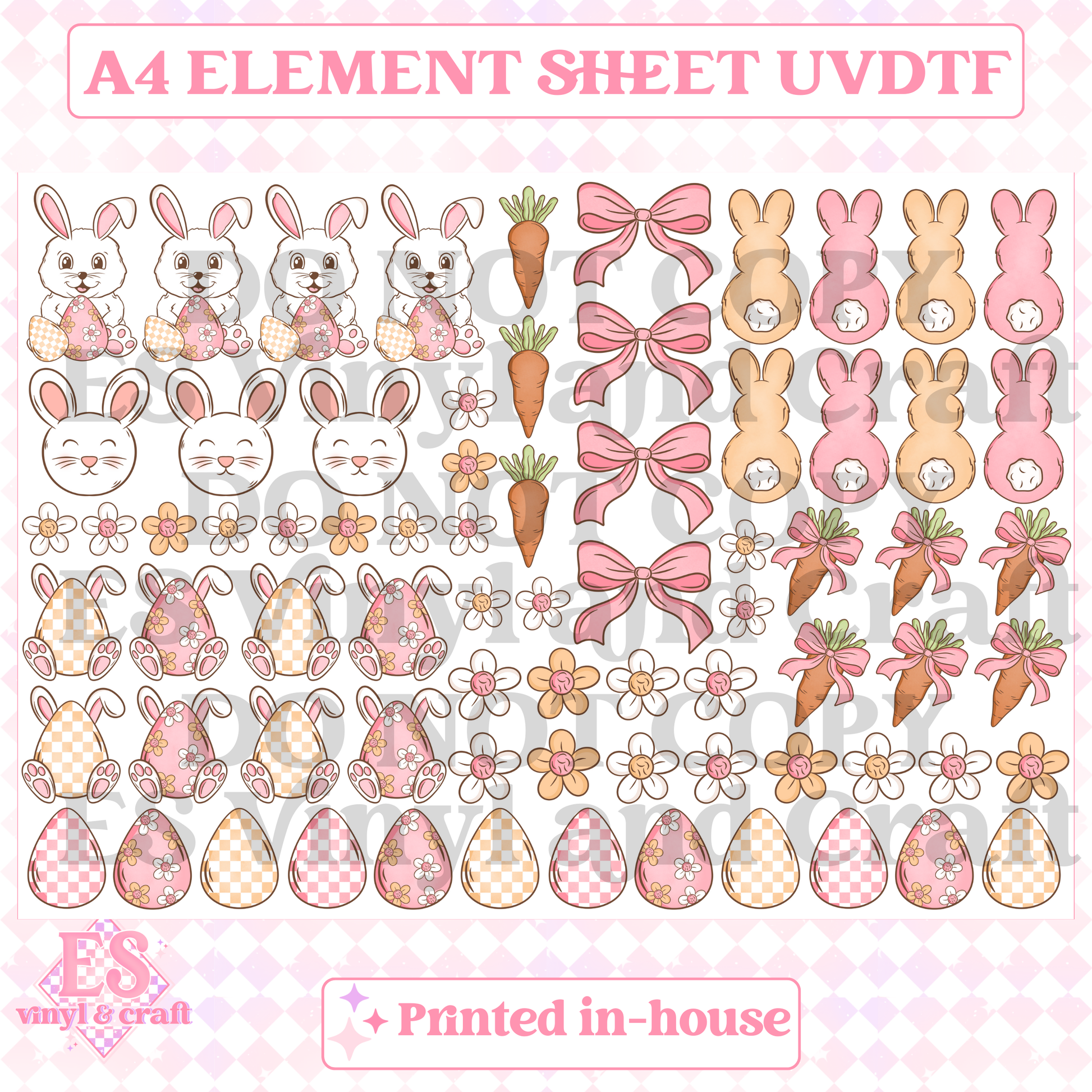 Easter 2 Element Sheet - UVDTF (A4 Sheet) 210mm x 300mm image 0