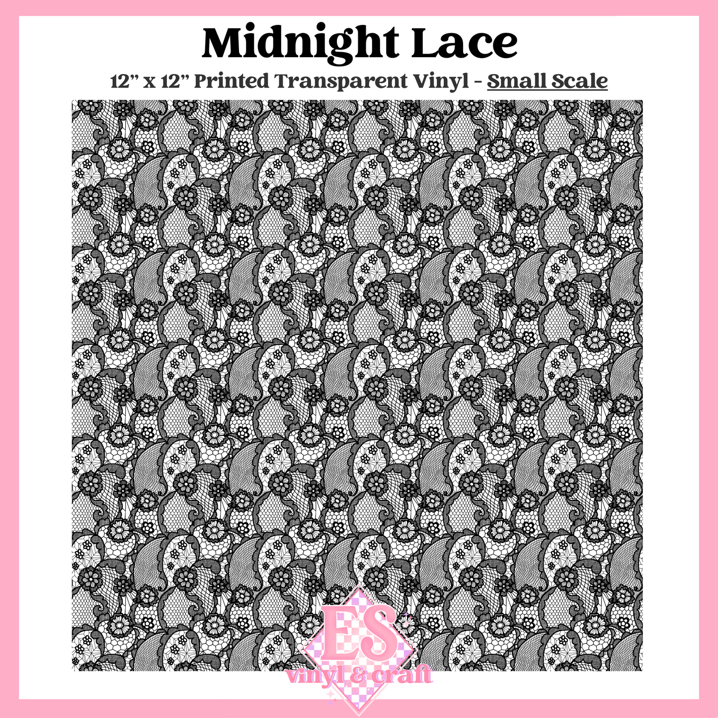 Midnight Lace Transparent - Small or Large Scale Options - 12" x 12" Sheet image 1