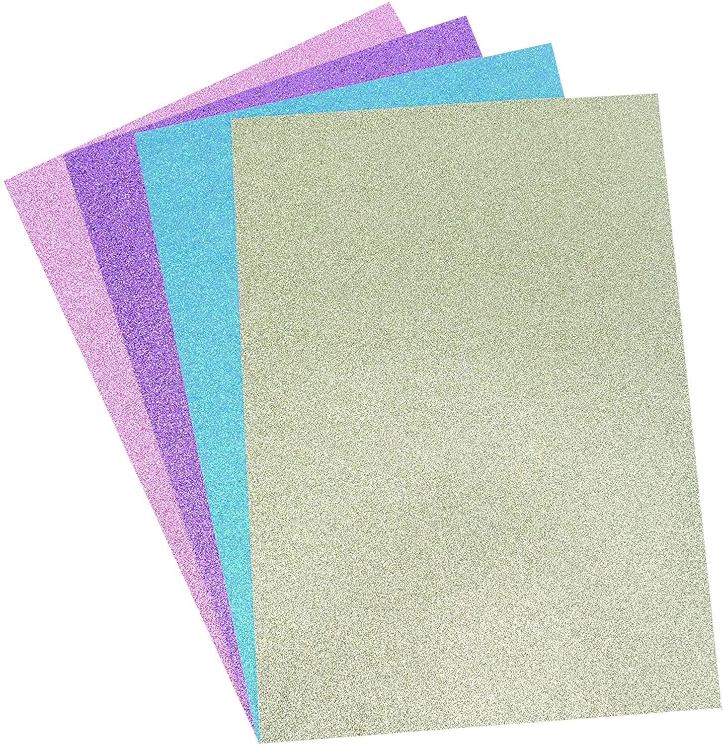 Dovecraft Glitter Card A4 Pad - Pastels 24 Sheets 300gsm image 1