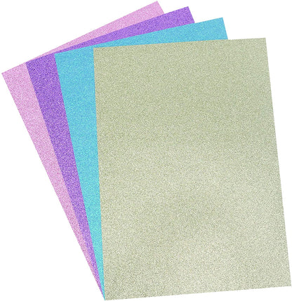 Dovecraft Glitter Card A4 Pad - Pastels 24 Sheets 300gsm image 1