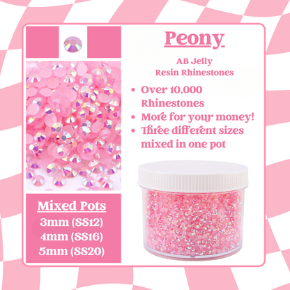 Rhinestone Mixed Pots - AB Jelly Rhinestones (3mm, 4mm, 5mm) 100g image 5