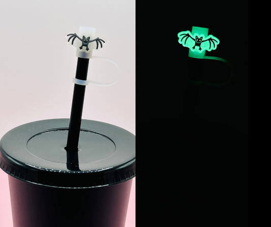 Straw Topper - Glow in the Dark Bat image 0