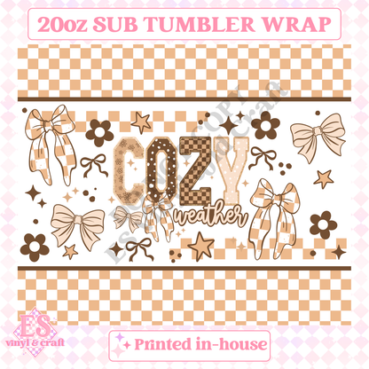 Cozy Weather - Full 20oz Tumbler Sublimation Print image 1