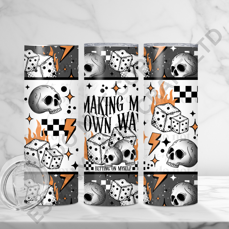 Betting on Myself (White) - Full 20oz Tumbler Sublimation Ready To Print image 0