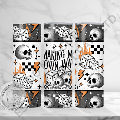 Betting on Myself (White) - Full 20oz Tumbler Sublimation Ready To Print image 0