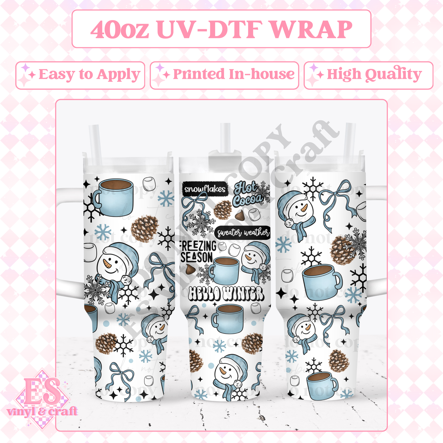 Freezing Season - 40oz Tumbler Wraps - UV-DTF (Top & Bottom) image 0