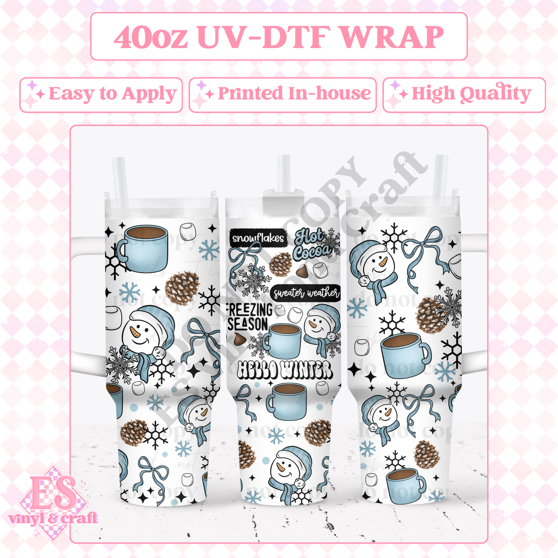 Freezing Season - 40oz Tumbler Wraps - UV-DTF (Top & Bottom) image 0