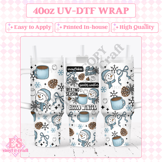 Freezing Season - 40oz Tumbler Wraps - UV-DTF (Top & Bottom) image 0