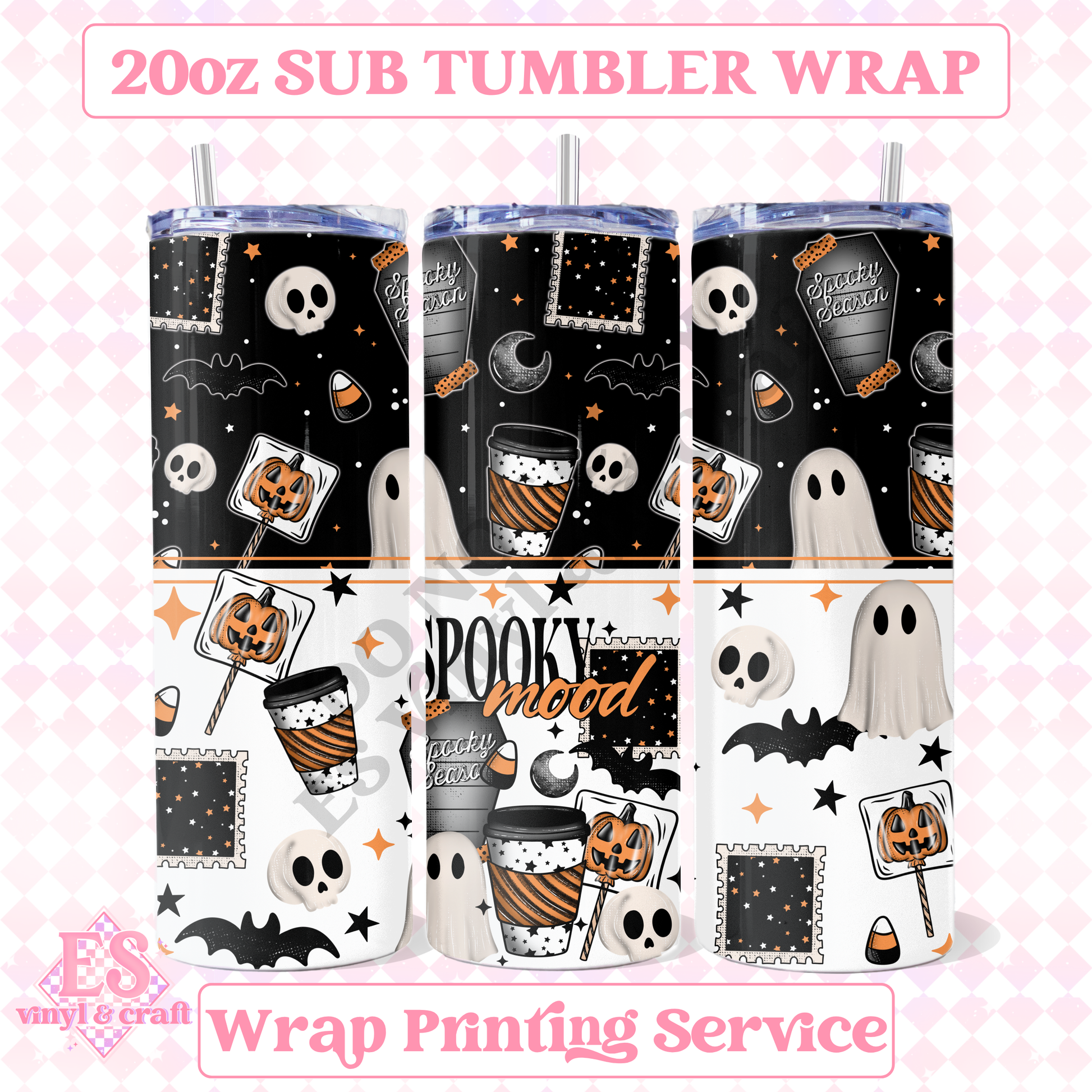 Spooky Mood - Full 20oz Tumbler Sublimation Print image 0