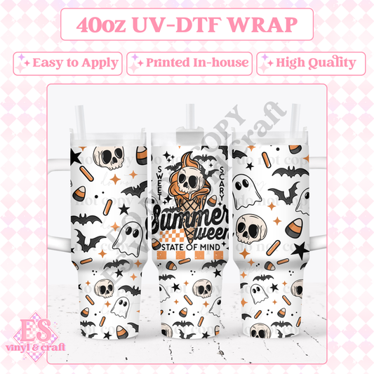 Summerween - 40oz Tumbler Wraps - UV-DTF (2 Wraps - Top and B image 0