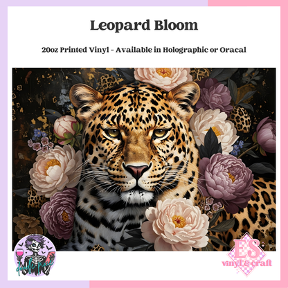 Leopard Bloom - 20oz Printed Tumbler Self Adhesive Vinyl image 0