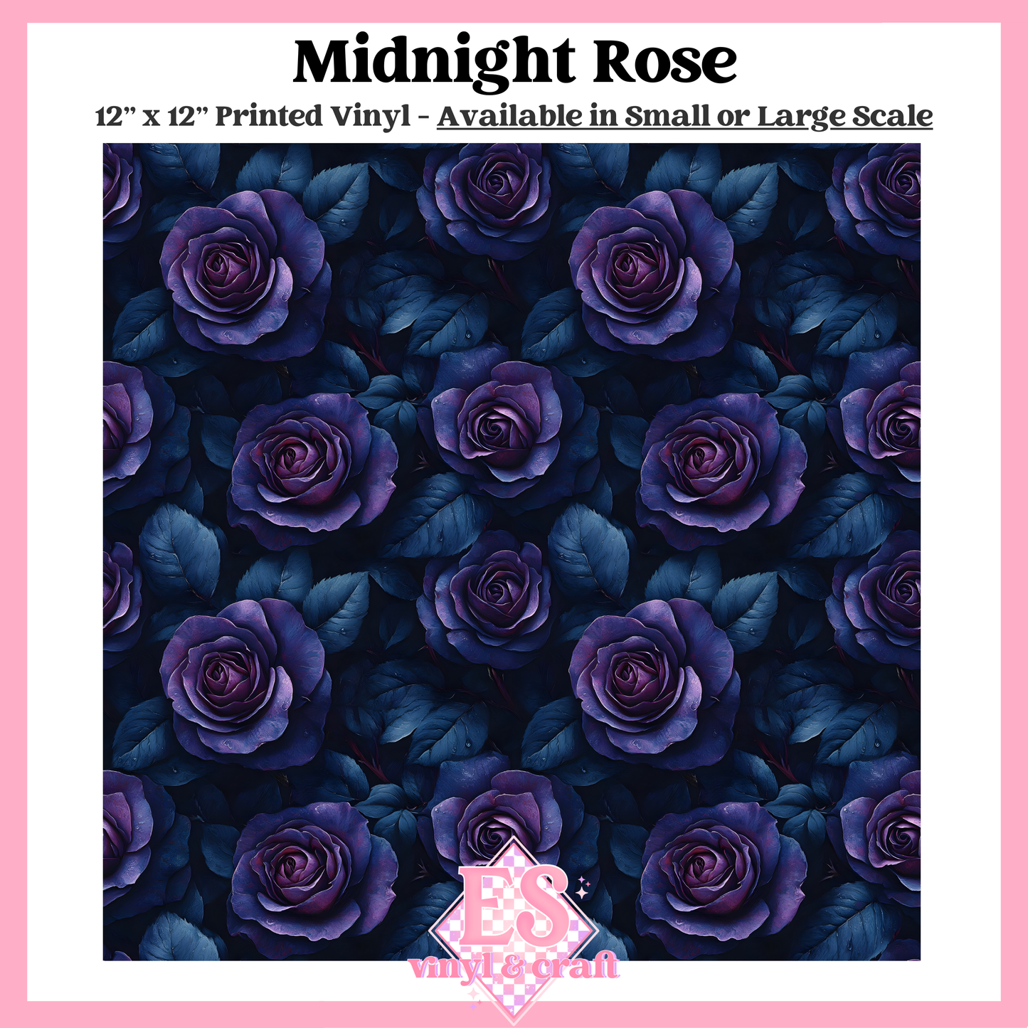 Midnight Rose - Small or Large Scale Options - 12" x 12" Sheet image 0