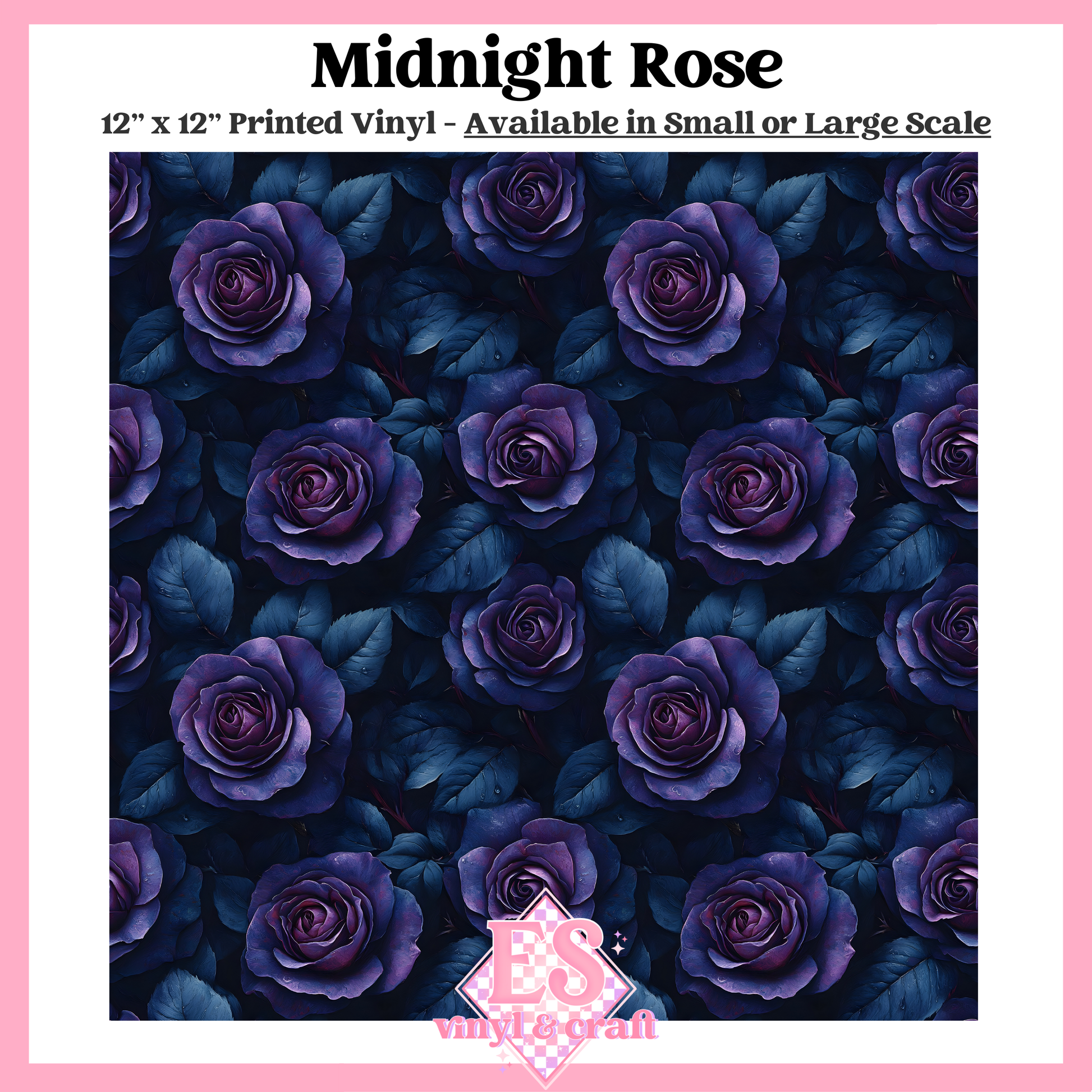 Midnight Rose - Small or Large Scale Options - 12" x 12" Sheet image 0