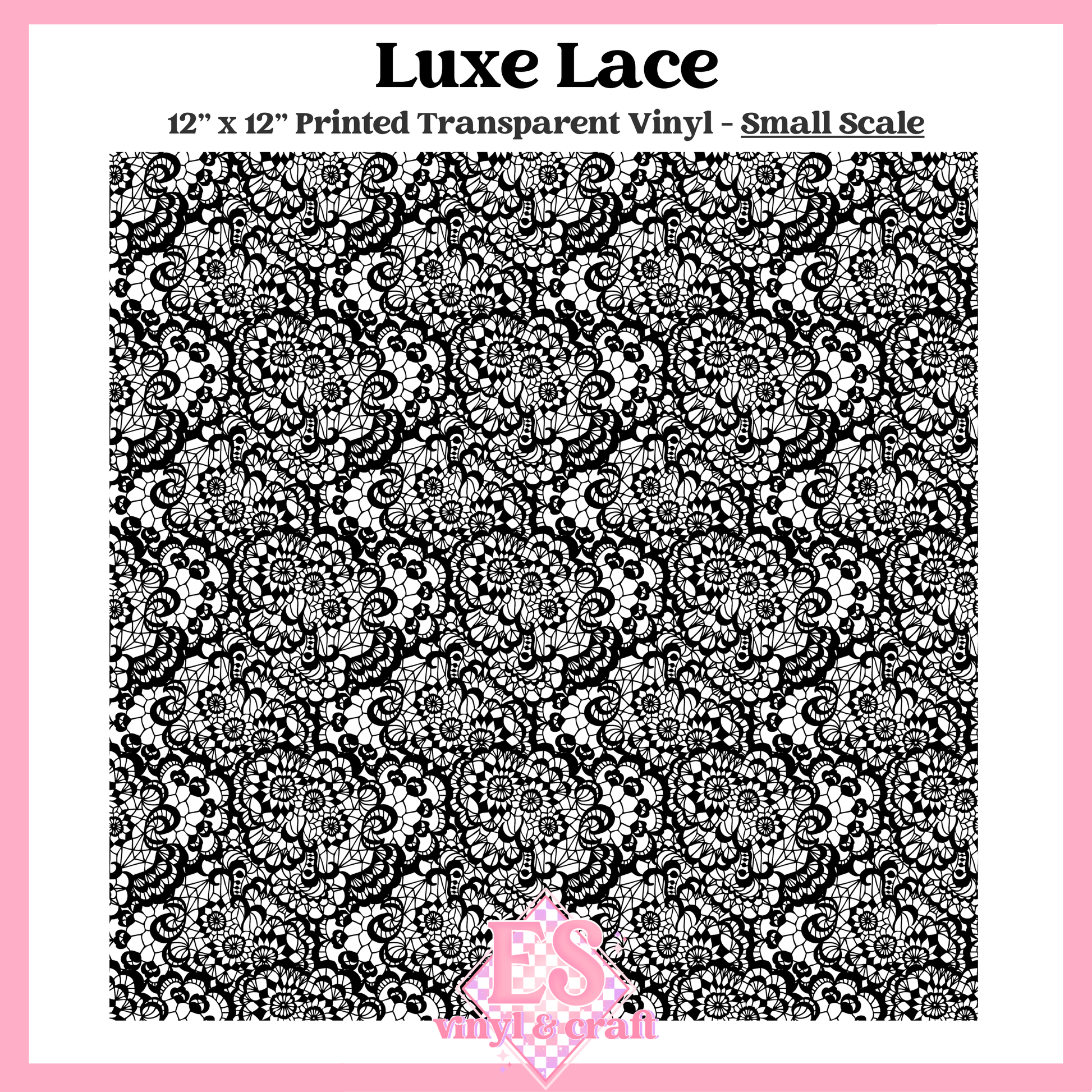 Luxe Lace Transparent - Small or Large Scale Options - 12" x 12" Sheet image 1