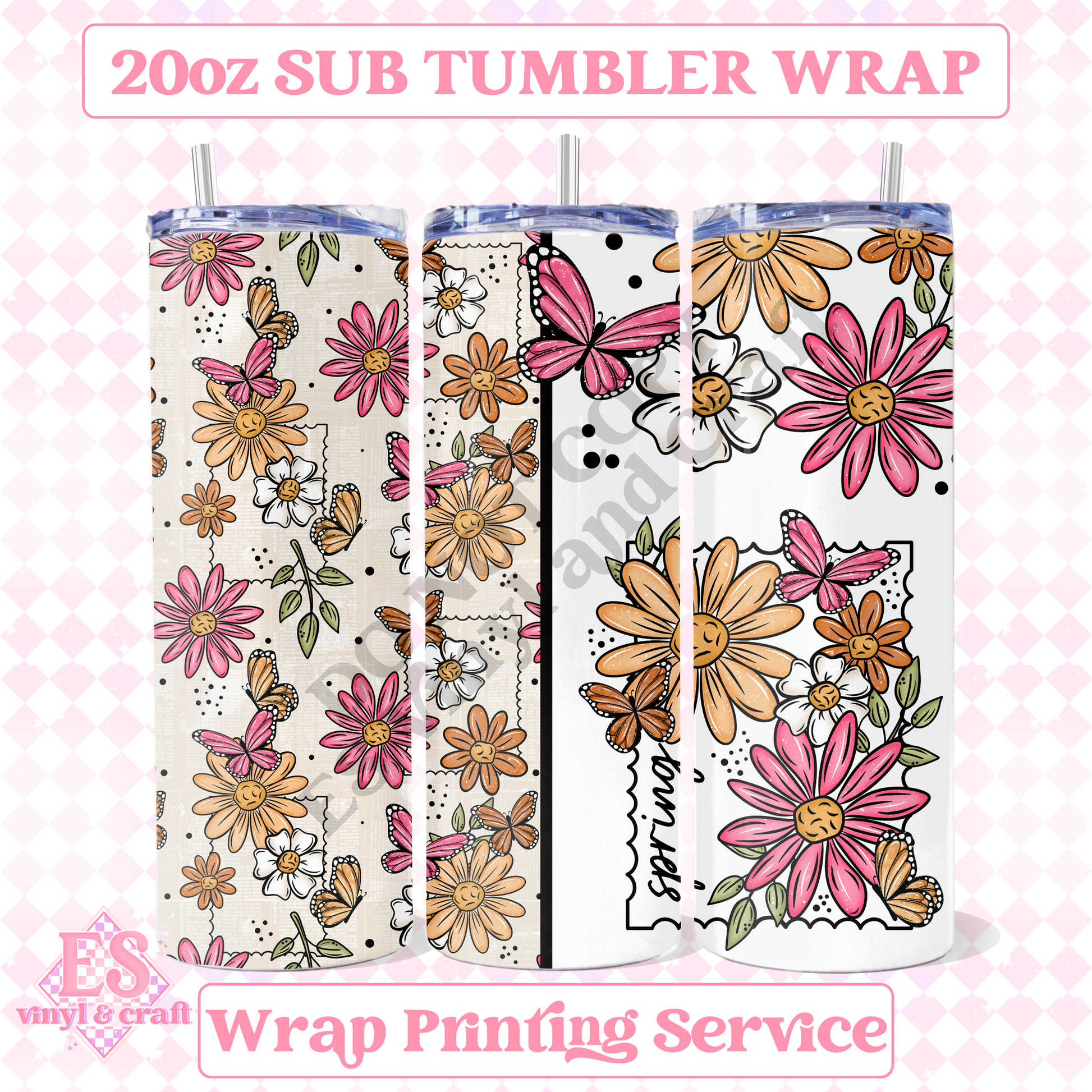 Easter Stamp - Full 20oz Tumbler Sublimation Print image 0