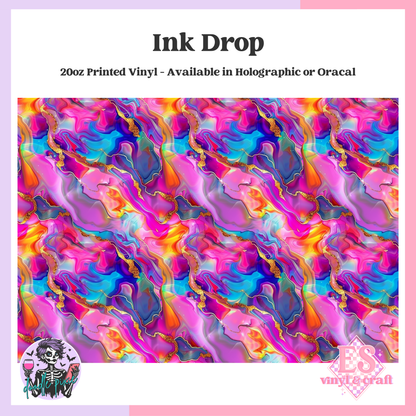 Ink Drop - 20oz Printed Tumbler Self Adhesive Vinyl image 0