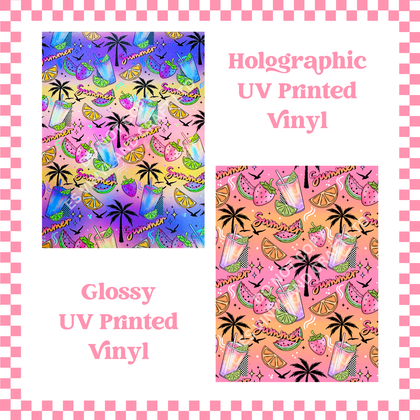 Summer Days - Holographic or Normal Printed Vinyl (A4 or 12" x 12") Sheets image 0