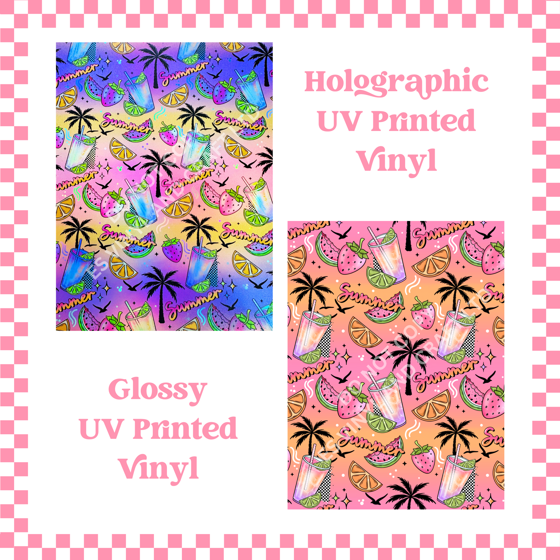 Summer Days - Holographic or Normal Printed Vinyl (A4 or 12" x 12") Sheets image 0