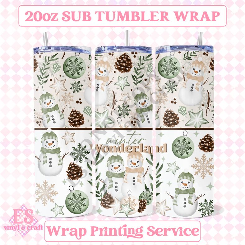 Winter Wonderland - Full 20oz Tumbler Sublimation Ready Print image 0