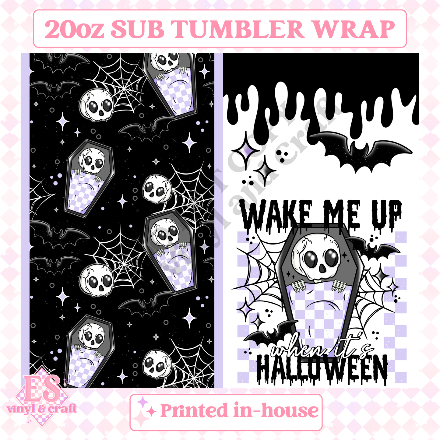Wake Me Up When It's Halloween - Full 20oz Tumbler Sublimation Print image 1