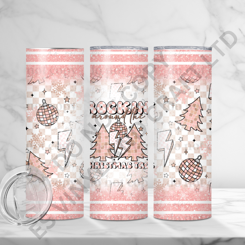 Rockin' Around the Christmas Tree - Full 20oz Tumbler Sublimation Ready To Prin image 0