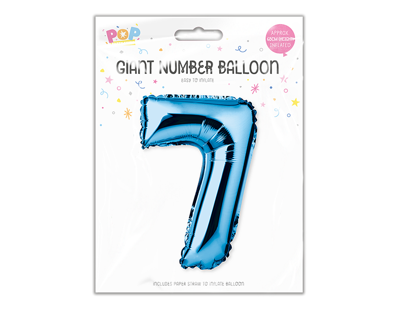 Blue Foil Number Balloon 65cm image 7